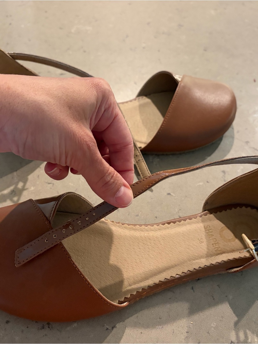 Cognac Ankle Strap Barefoot Sandals from Anya’s Shop - Picture 6 of 7